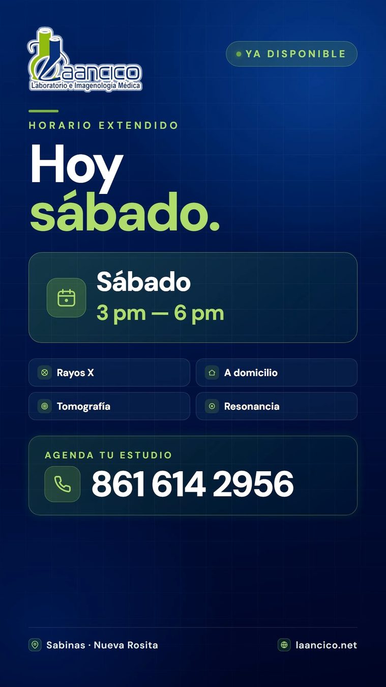 Hoy Sábado: Horario extendido en estudios de imagen!