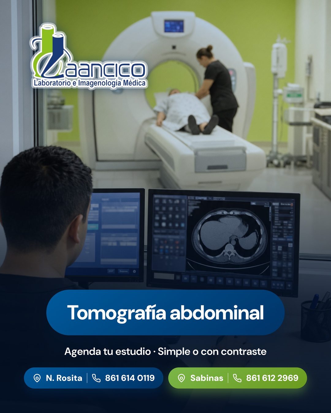 Tomografía abdominal, a unos minutos de tu casa.