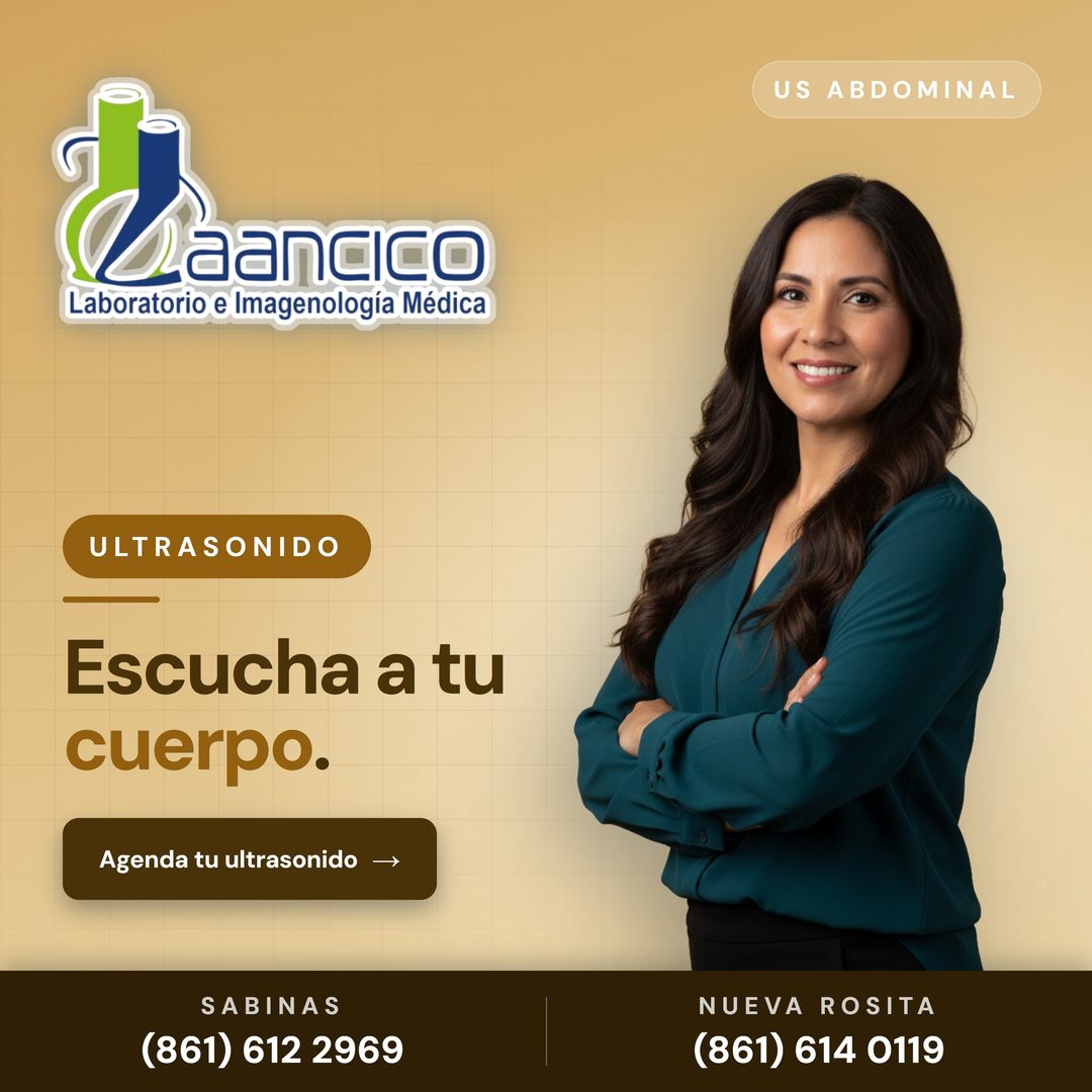 Ultrasonido abdominal: sin dolor y sin radiación.